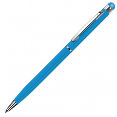 TOUCHWRITER, ручка шариковая со стилусом для сенсорных экранов, голубой/хром, металл  