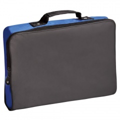 Конференц-сумка "Folder"; черный с синим; 39,5х30х5 см; полиэстер