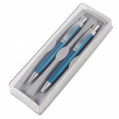 SUMO SET, набор в футляре:ручка шариковая и карандаш механический, бирюзовый/серебристый, металл/пластик