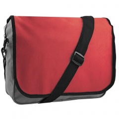 Конференц-сумка "College"; серый с красным; 38х30х9,5 см; полиэстер