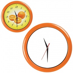 Часы настенные "ПРОМО" разборные ; оранжевый,  D28,5 см; пластик/стекло 