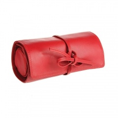 ‘утл¤р дл¤ украшений  "ћилан",  красный, 16х5х7 см,  кожа, подарочна¤ упаковка