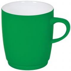 Кружка "Soft" с прорезиненным покрытием, зеленая, 350 мл, фарфор