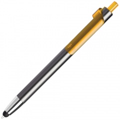 PIANO TOUCH, ручка шариковая со стилусом для сенсорных экранов, графит/желтый, металл/пластик