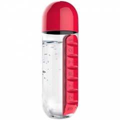 Бутылка с таблетницей In Style, красная