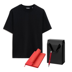 Набор с одеждой RUST (футболка, ежедневник, ручка), красный/черный, M