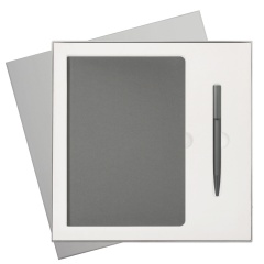 Подарочный набор Moon river, серый (ежедневник, ручка)