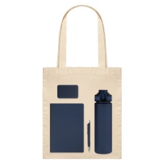 Подарочный набор Welcome Pack, синий (бутылка, ежедневник, ручка, ЗУ, шоппер)