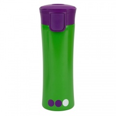 Термокружка вакуумная герметичная Portobello UNIC, Baleo, 450 ml, глянцевое покрытие, зеленая/фиолетовая, с логотипом Мегафон