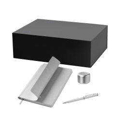 Подарочный набор Passion, Molto, серебряный (колонка, ежедневник, ручка)