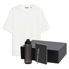 Набор с одеждой RUST NEO (футболка, бутылка, ежедневник, ручка), белый/черный, 3XL/4XL