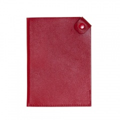 „ехол дл¤ паспорта PURE 140*100 мм., застежка на кнопке, натуральна¤ кожа (гладка¤), красный