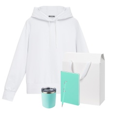 Набор с одеждой ALEX (худи, термокружка, ежедневник, ручка), мятный/аква, M
