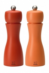 Набор мельниц Tahiti Peugeot для соли и перца, 15 см, коралловый+оранжевый