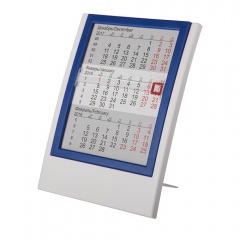 Календарь настольный на 2 года; белый с синим; 12,5х16 см; пластик