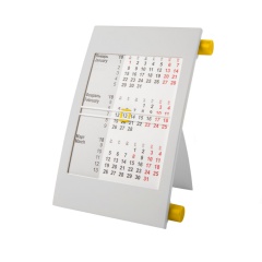 Календарь настольный на 2 года; белый с желтым; 18х11 см; пластик
