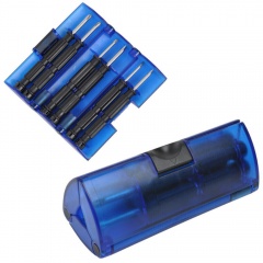 Набор отверток; синий; 9,5х4х4 см; пластик, металл