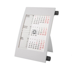 Календарь настольный на 2 года; серый с черным; 18х11 см; пластик