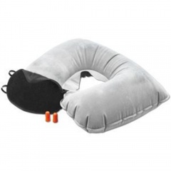 Набор дорожный "Комфорт": надувная подушка, повязка на глаза, беруши; подушка:42,5х28 см, повязка:19х10 см; твил, текстиль