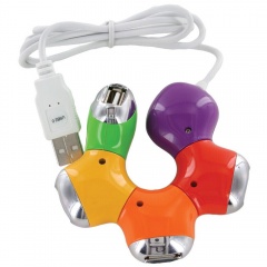 USB-разветвитель "“рансформер"; D=8 см; H=1,9 см; пластик