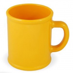 Кружка "Радуга"; желтая, D=7,9см, H=9,6см, 300мл; пластик; тампопечать