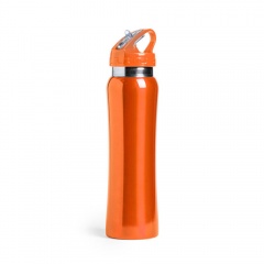 Ѕутылка дл¤ воды SMALY с трубочкой, оранжевый, 800 мл, нержавеюща¤ сталь
