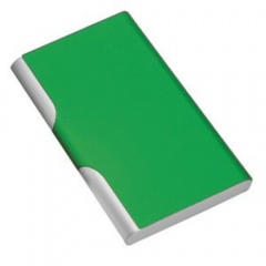 Визитница с брелоком; зеленый; 9,6х6,2 см; металл