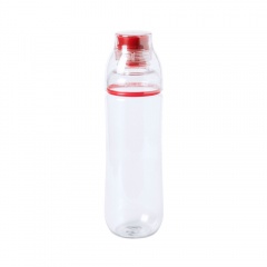 Ѕутылка дл¤ воды FIT, 700 мл; 24,5х7,4см, прозрачный с красным, пластик rPET