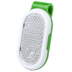 Светоотражатель с фонариком на клипсе HESPAR, зеленый, пластик