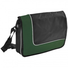 Конференц-сумка "Oxford"; черный с зеленым; 38х27х8 см; полиэстер