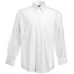 Рубашка "Long Sleeve Oxford Shirt", белый_S, 70% х/б, 30% п/э, 130 г/м2