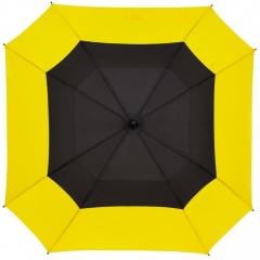  вадратный зонт-трость Octagon, черный с желтым