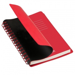 Ежедневник недатированный, Portobello Trend, Vista, 145х210, 256 стр, черный/красный