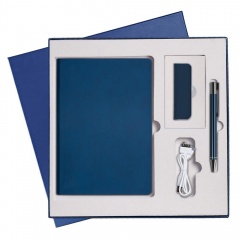 Подарочный набор Portobello/Latte синий-5 (Ежедневник недат А5, Ручка, Power Bank)